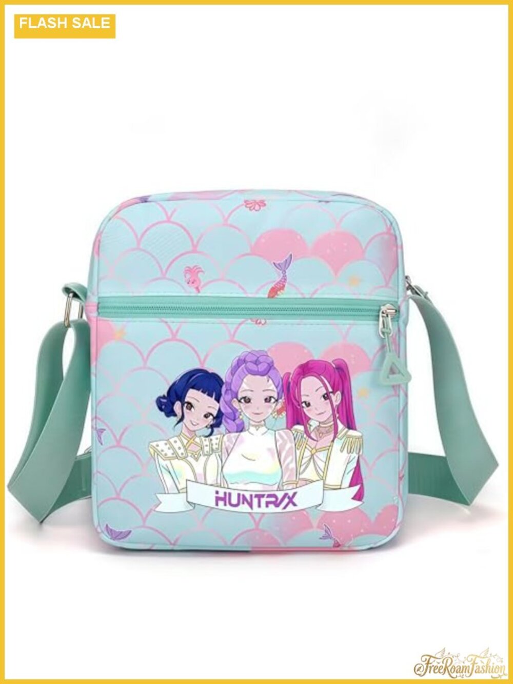 PU Crossbody Mini Bag Cartoon Pattern Zipper Shoulder Bag Compact Daily Purse